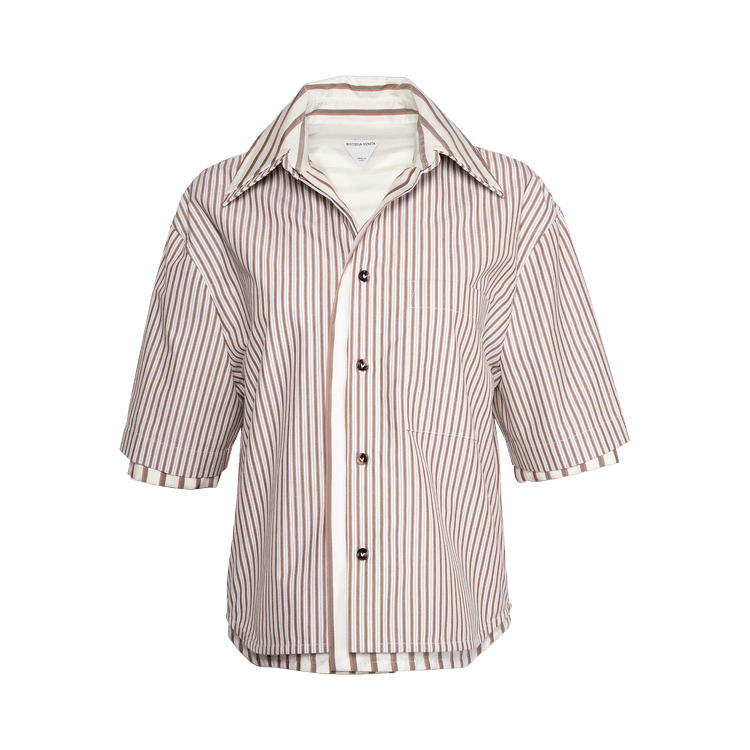 Bottega Veneta Double Layer Shirt "Camel/Brown/White"