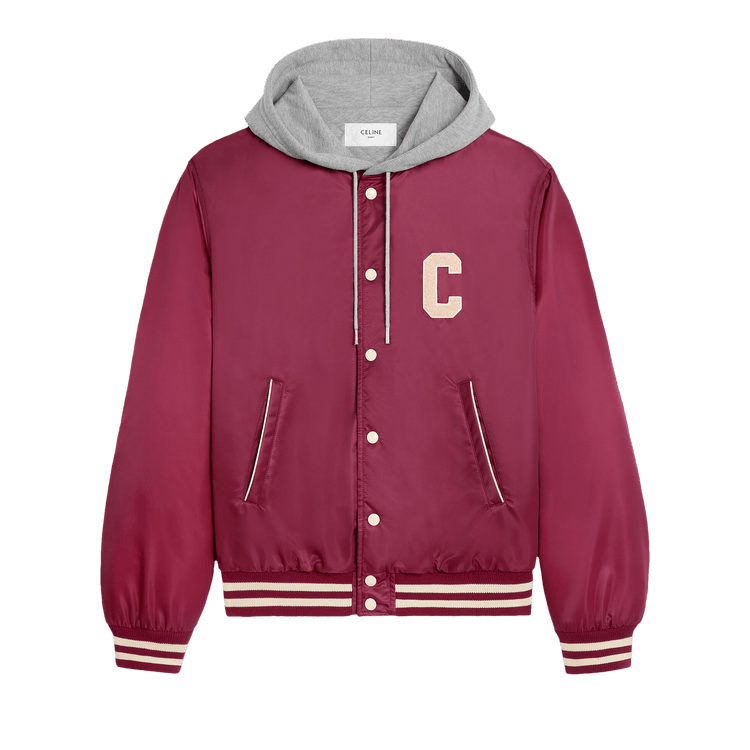 CELINE Oversized Hooded Teddy Jacket "Burgundy"