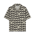 Palm Angels Dripping Palms Bowling Shirt "Black/Off White"