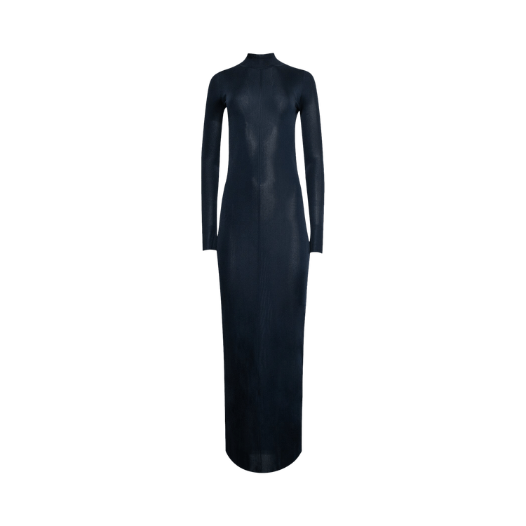 Saint Laurent Knit Long-Sleeve Maxi Dress "Blue Night"