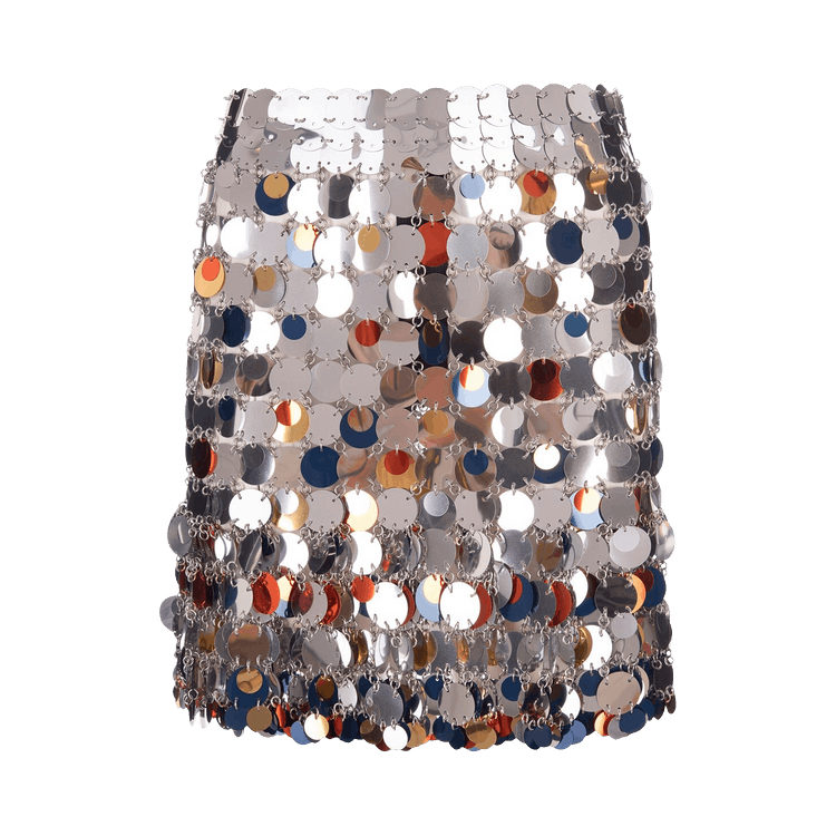 Rabanne Minigonna "Silver/Bright Orange"