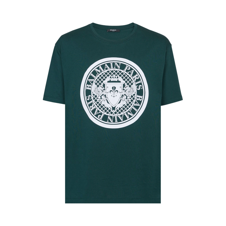 Balmain Coin T-Shirt "Green/White"