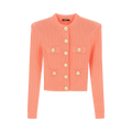 Balmain Buttoned Fine Knit Cardigan "Salmon"