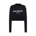 Balmain Cropped Sweatshirt "Black/White"