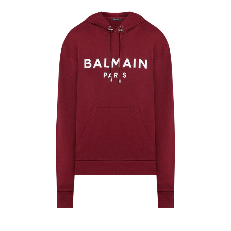 Balmain Paris Hooded Sweatshirt "Dark Red/White"