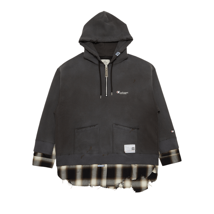 Maison Mihara Yasuhiro Shirt Layered Hoodie "Black"