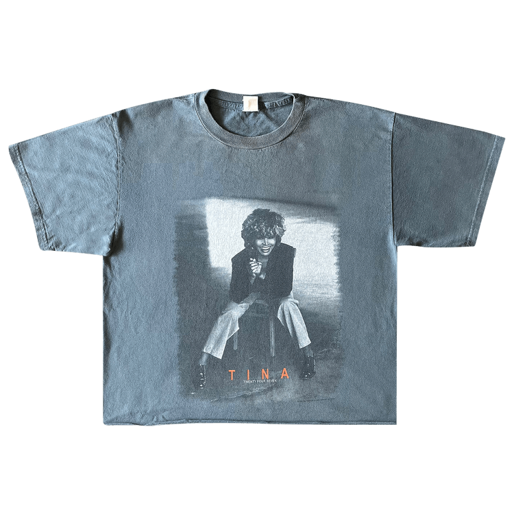 Vintage Tina Turner Cropped Twenty Four Seven Tour Tee "Slate"
