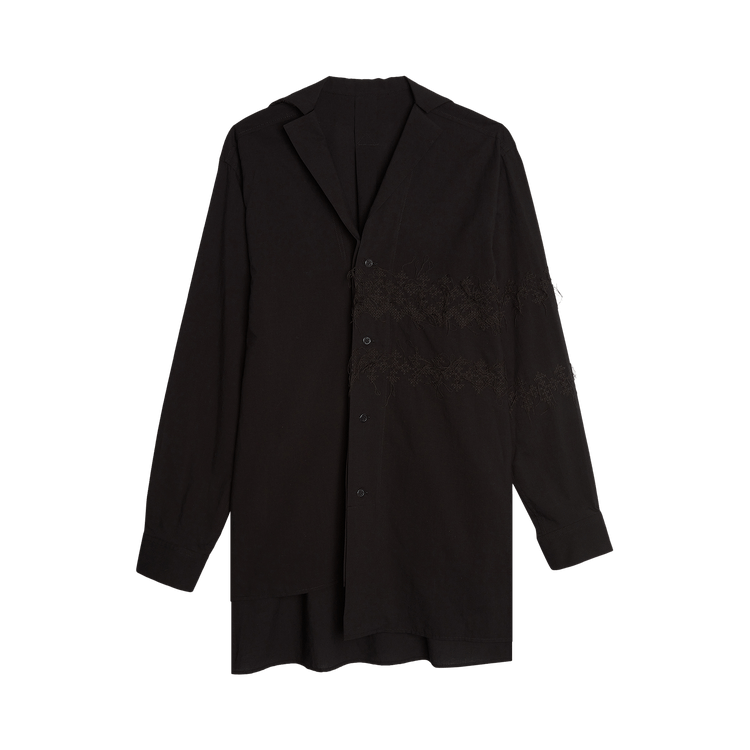 Y's Powder Snow Wash Asymmetric Shirt 'Black'