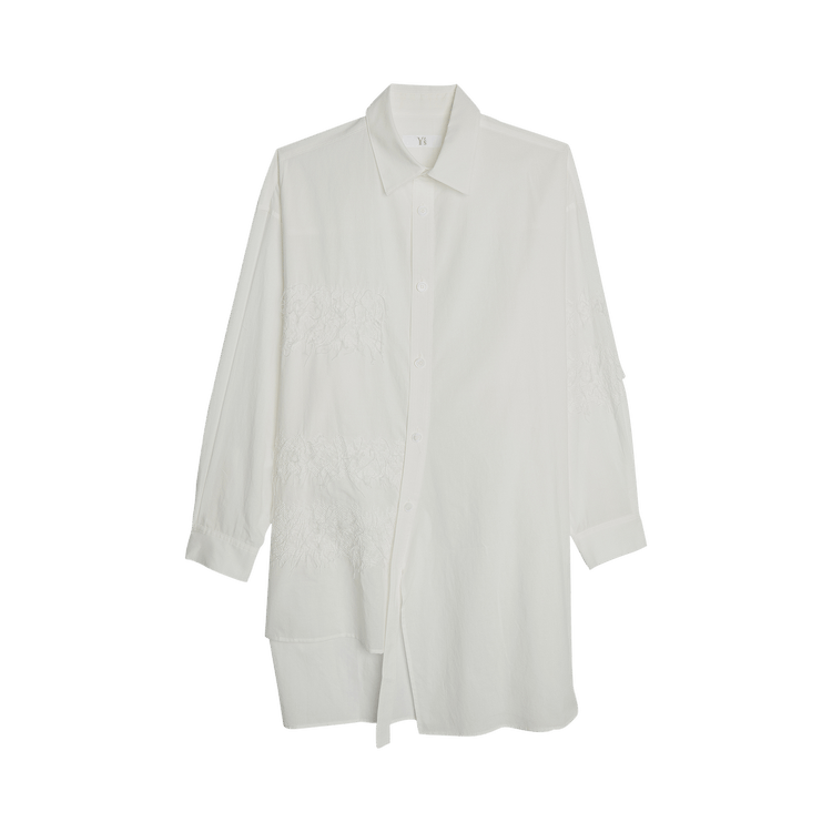 Y's Powder Snow Wash Shirt With Uneven Hemline 'White'