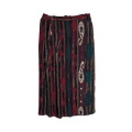 Yohji Yamamoto Pour Homme Abstract Stripes Paisley Print Silk Skirt "Moss Green"