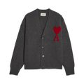 Ami Cardigan "Grey/Red"