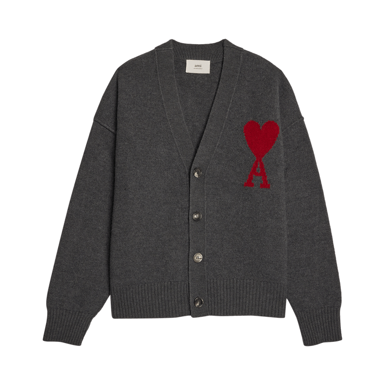 Ami Cardigan "Grey/Red"