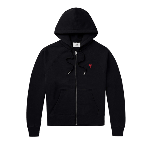 Ami Zipped Hoodie "Black"