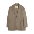 Ami Wool Gabardine Short Coat "Taupe"