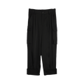 Y"s Gabardine Cuffed Hem Cargo Pants "Black'