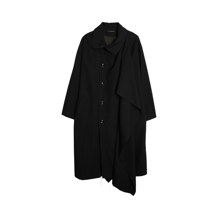 Y's Gabardine Left Flap Panel Coat 'Black'