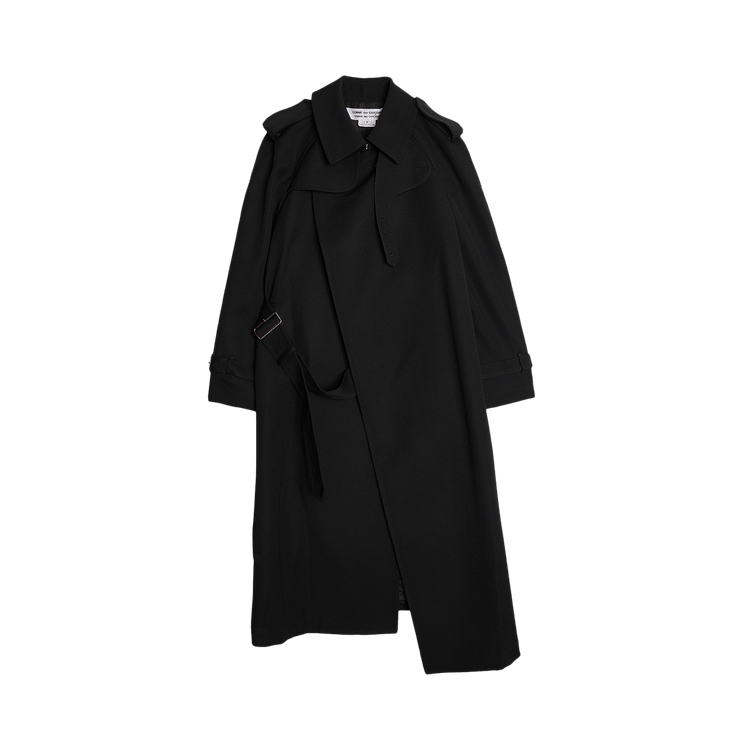 Comme des Garçons Thick Gabardine Belted Trench Coat "Black"