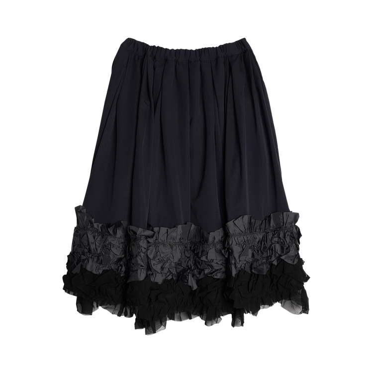 Comme des Garçons Wool Gabardine Lace Skirt "Navy/Black"