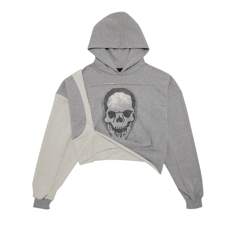 Ottolinger Otto Cropped Drape Hoodie "Heather Grey"