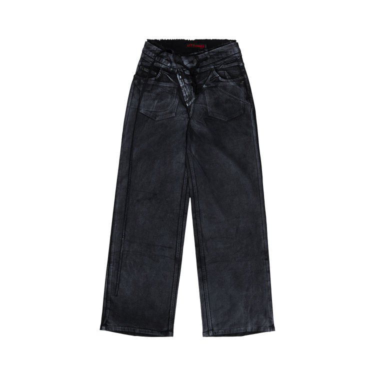 Ottolinger Double Fold Pants "Black/White Paint"