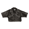 Rhude Lace Trim Leather Shirt "Black"