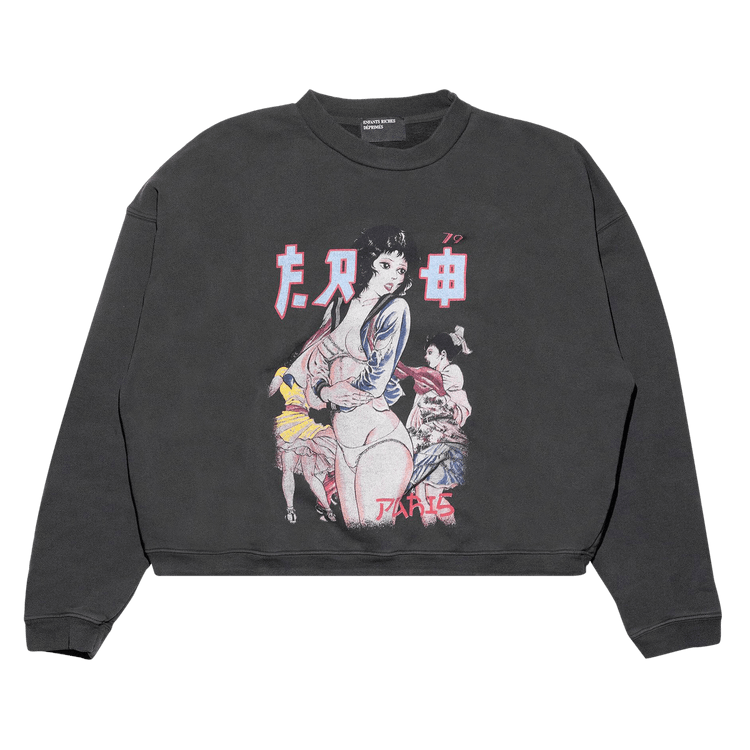 Enfants Riches Déprimés Bad School Girl Crewneck Sweatshirt "Faded Black/Multicolor"