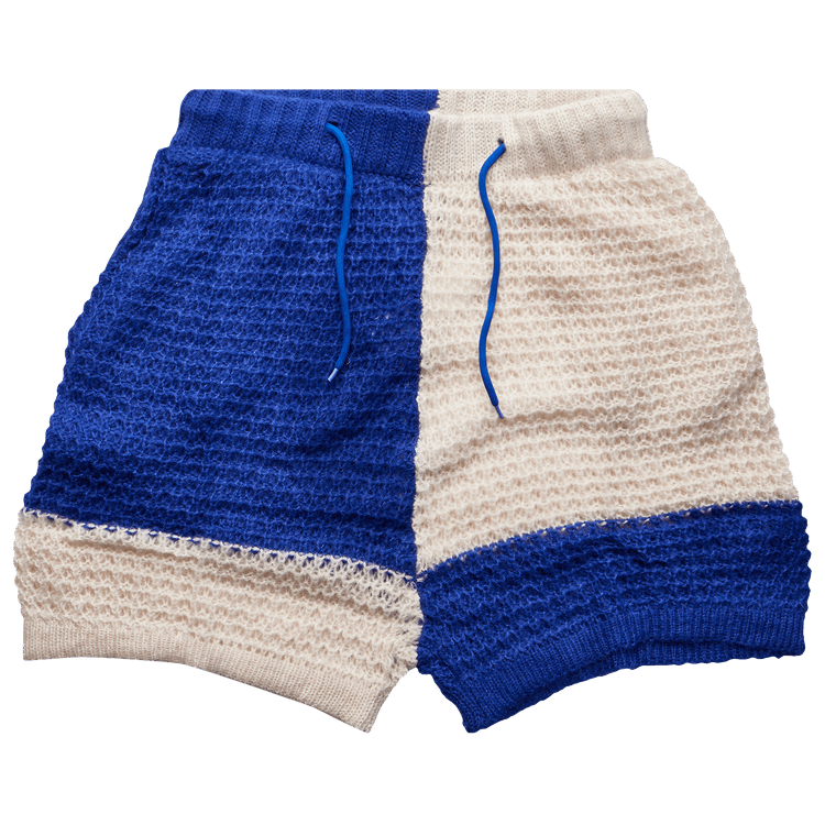 Mr. Saturday Loose Knit Short "Blue/Ecru"