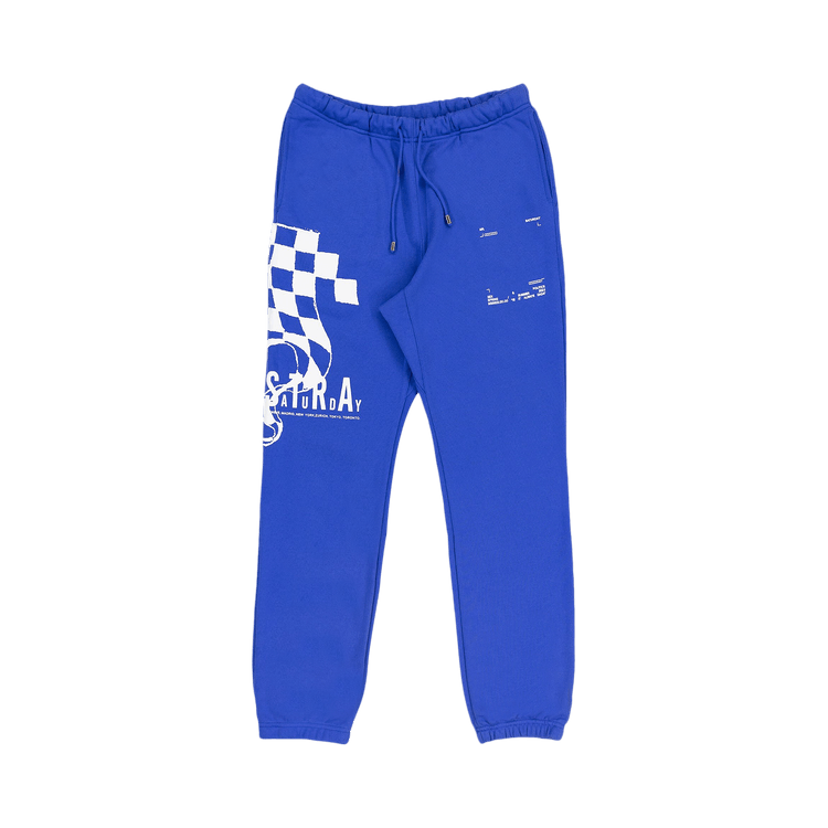 Mr. Saturday Dada Check Sweatpants "Blue"