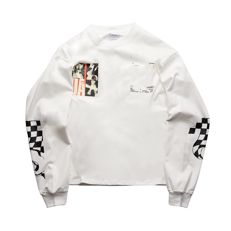 Mr. Saturday Dada Check Long-Sleeve Tee "Ecru"
