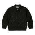 Palace Crochet Zip Long-Sleeve Polo "Black"
