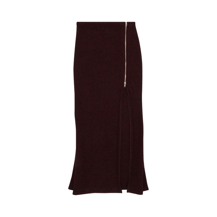 Vintage Alexander McQueen Knit Skirt With Slit Detail "Maroon"