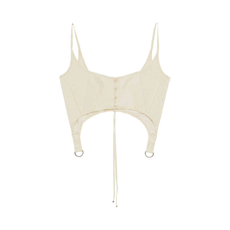 Vintage Alexander McQueen Bustier Top With Button Detail "Beige"