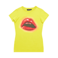 Mowalola Mouth Print Stretch Viscose Baby T-Shirt "Yellow"