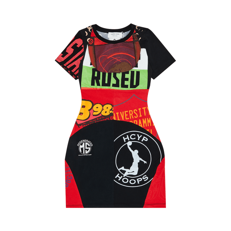 Marine Serre Regenerated Graphic T-Shirt Mini Dress "Red"