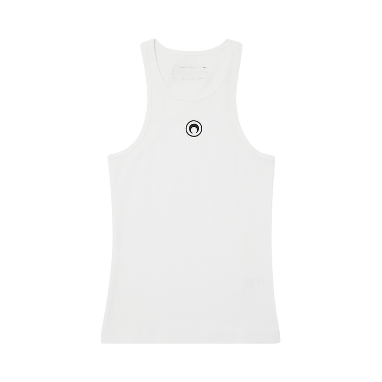 Marine Serre Organic Cotton Rib 2X2 Tank Top "White"