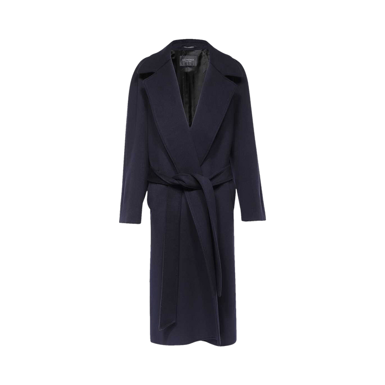 Balenciaga Long Cashmere Coat "Navy Blue"