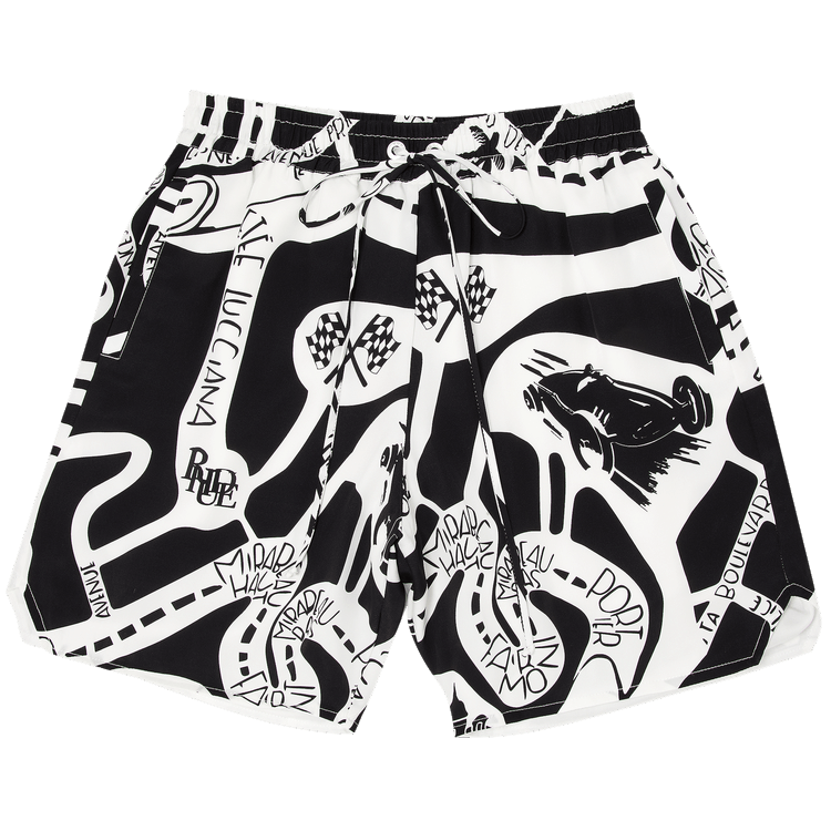 Rhude Strada Silk Short "Black/White"