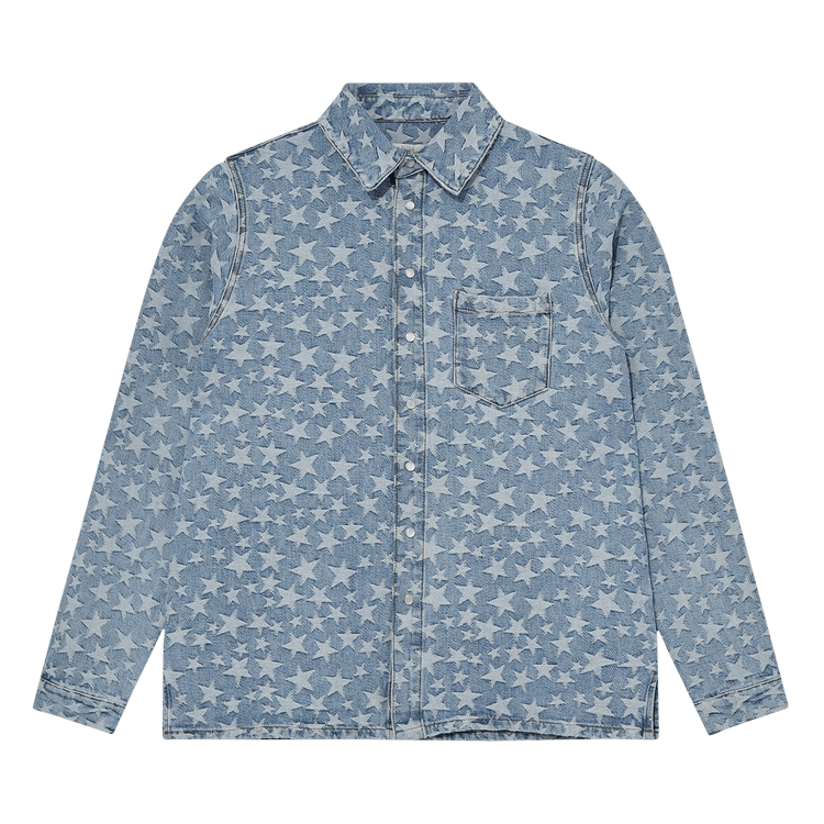 ERL Denim Jacquard Overshirt "Light Blue"
