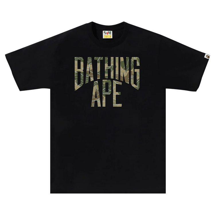 BAPE Layered Line Camo NYC Logo Tee "Black/Beige"