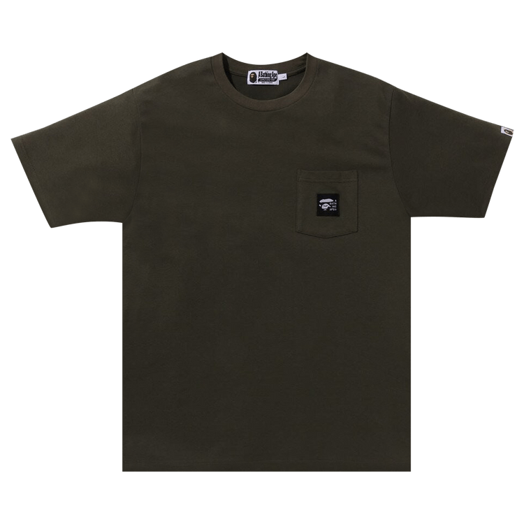 BAPE A Bathing Ape Label Pocket Tee "Olive Drab"