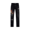 Amiri Amiri Varsity Tiger Straight Jean "Faded Black"