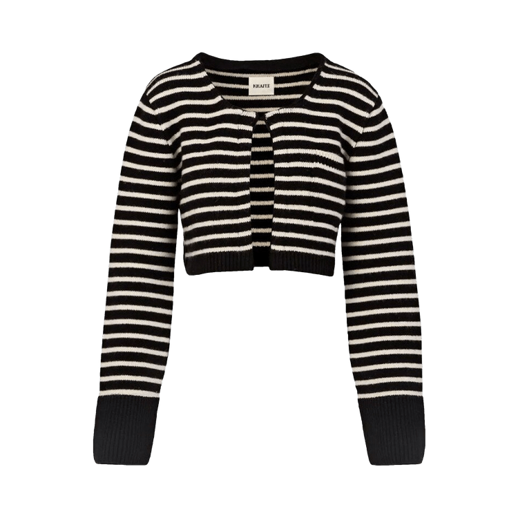Khaite Calix Cardigan "Black/Magnolia Stripe"