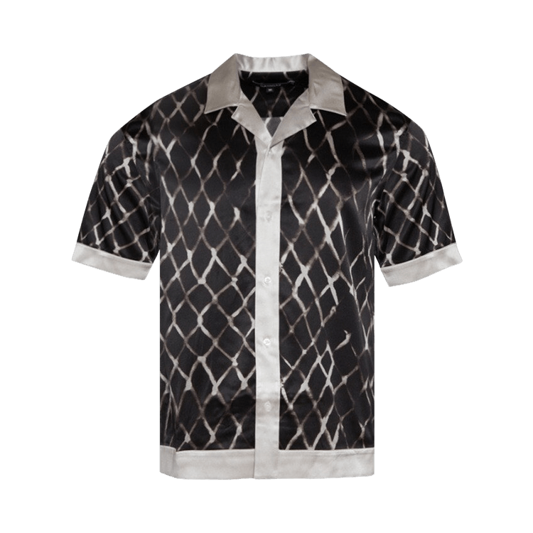 Nahmias Colorblock Swish Short-Sleeve Silk Shirt "Black Swish"