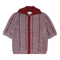 Lanvin Lace Knit Button Up Polo "Red/Multicolor"