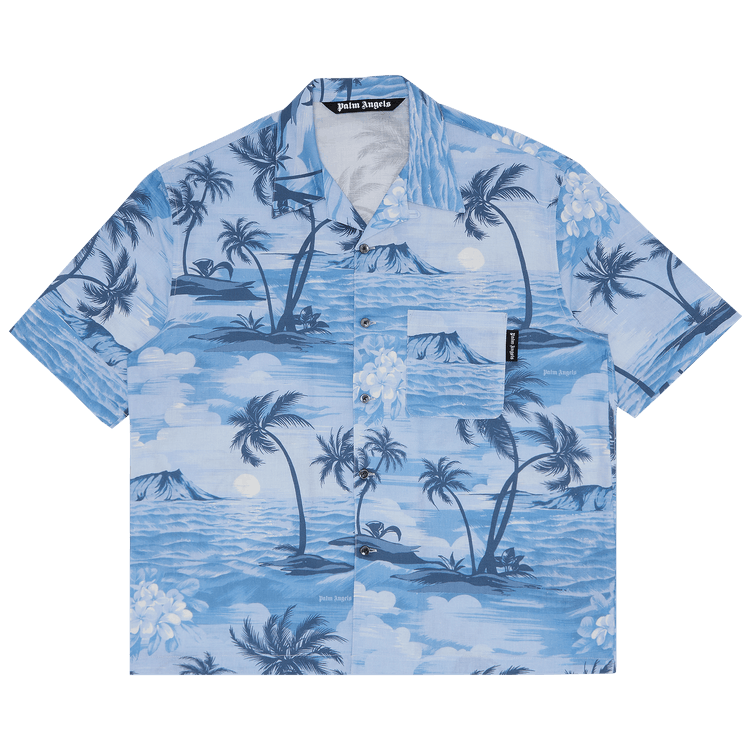 Palm Angels Sunset Bowling Shirt "Indigo Blue"