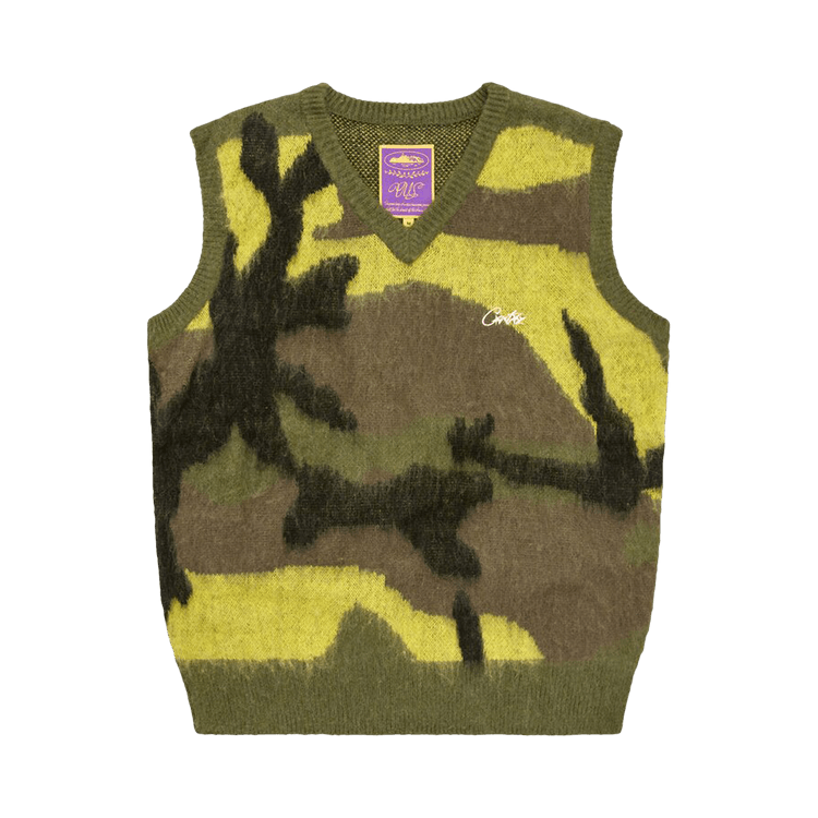 Corteiz Mohair Knit Vest "Gutta Camo"