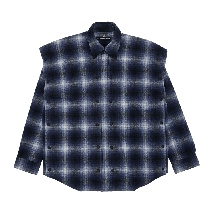 Y/Project Snap Off Panel Hood Overshirt "Blue/Grey"