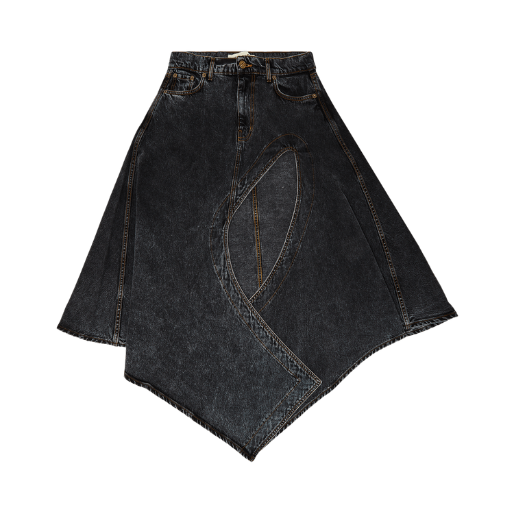 Y/Project Evergreen Cut Out Denim Skirt "Vintage Black"