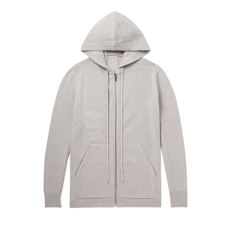 Rick Owens Recycled Cashmere Zipped Hoodie "Pearl"