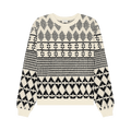 Saint Laurent Jacquard Raglan Sleeve Sweater "Natural/Black"